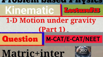 Symmetry in 1D Motion Under Gravity | Kinematic Lecture 13 | E-CAT/M-CAT MCQs | Matric +Inter #neet