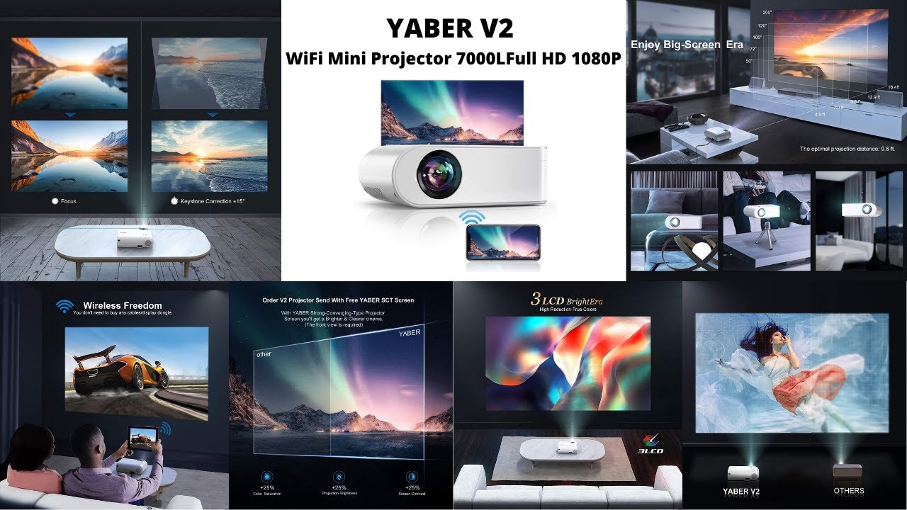 YABER V2 WiFi Mini Projector