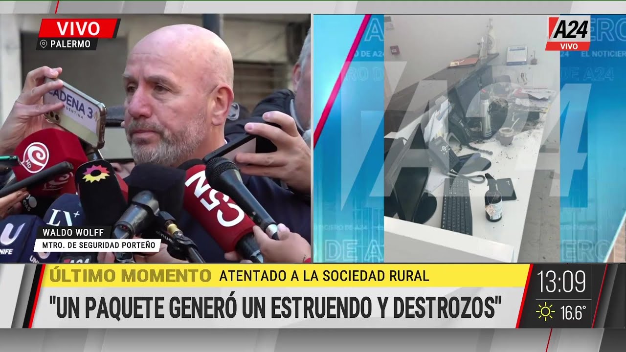 Atentado en la Sociedad Rural: así quedó el lugar donde estalló el paquete