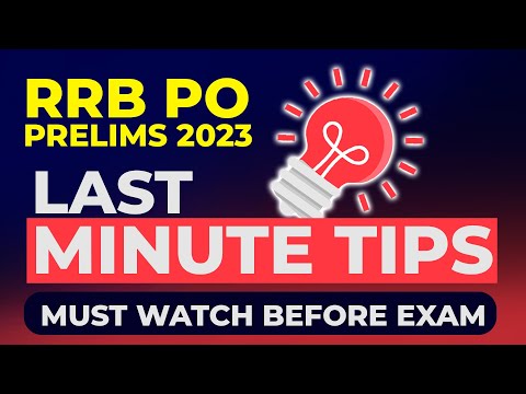 RRB PO Prelims 2023 | Last Minute Tips | Must Watch Before Exam #ibpsrrb #ibpsrrbpo