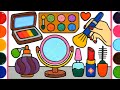 Make up set, Lipstick Jelly Painting & Coloring | Menggambar Dan Mewarnai Alat rias