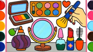 Make up set, Lipstick Jelly Painting & Coloring | Menggambar Dan Mewarnai Alat rias