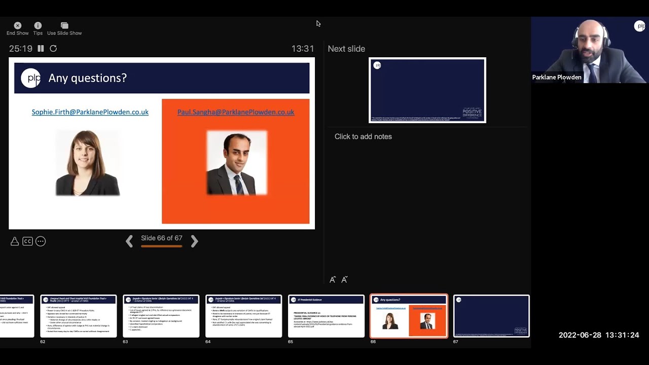 Employment Case Law Update 28 June 2022 Sophie Firth & Paul Sangha