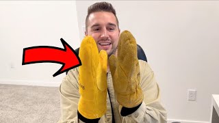 RefrigiWear Fleece Lined Fiberfill Insulated Cowhide Leather Mitten Gloves Gold - 5 Year User Review