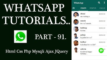 WhatsApp Tutorial Part-91: Count Chat Users AJAX PHP MYSQLI for Android mobile , Tablet and Web.