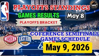 NBA GAMES SCHEDULE May 9 ,2026 | NBA STANDINGS PLAYOFFS May 8 | NBA PLAYOFFS BRACKET 2026