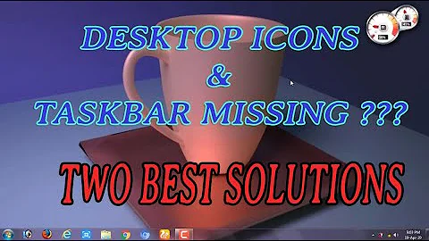 Desktop icons Taskbar not showing disappeared in windows 10,7,8,8 1 recovered solved in telugu