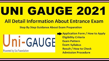 Uni GAUGE 2021 - Notification, Date, Application, Eligibility, Admit Card, Pattern, Syllabus, Result