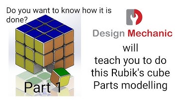 #7 Solid Works Tutorial | Rubik"s cube | Part 1 | Part Modelling | Design Mechanic