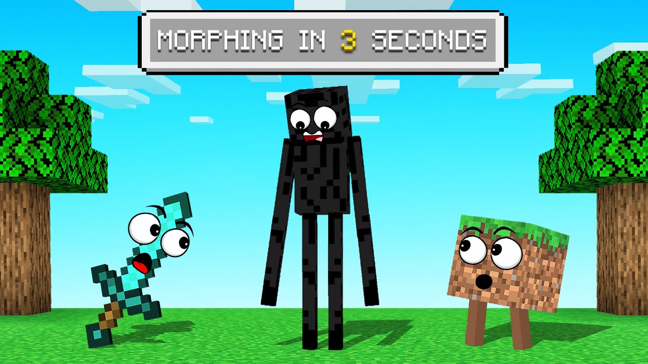 Minecraft But Every 60 Seconds You Morph Into Random Things Youtube - random morphs roblox