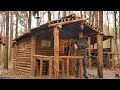 Building a Porch in a Log Cabin Using Hand Tools,  Off Grid Living at my Wilderness Cabin