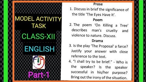 Solution of English Model Activity Task [Part-1]||Class-XII under WBCHSE