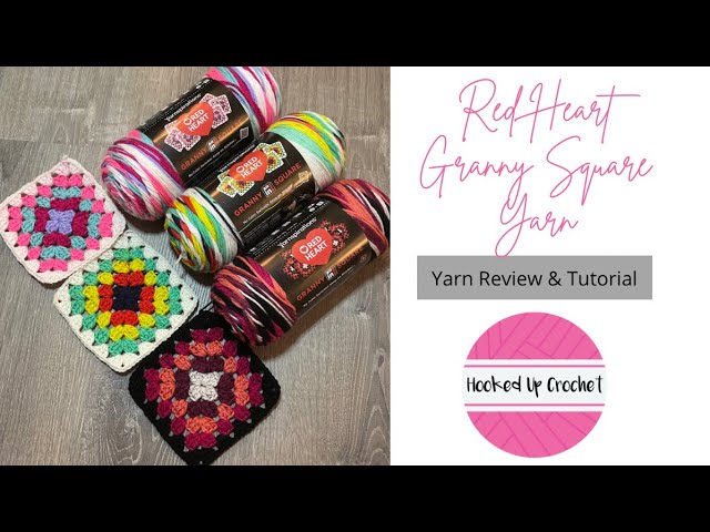 Red Heart Granny Square Yarn- Review & Tutorial #redheartyarn