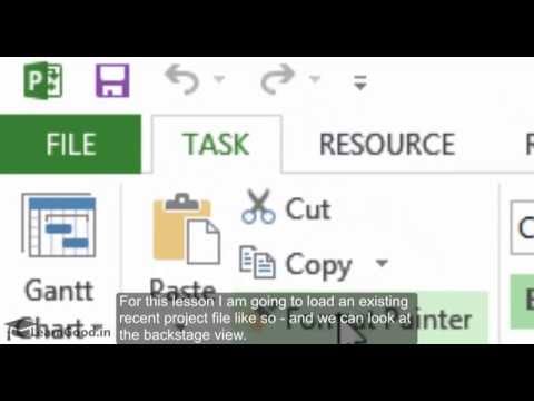 Microsoft Project 2013 Tutorial: BackStage View - Part 3 of 55