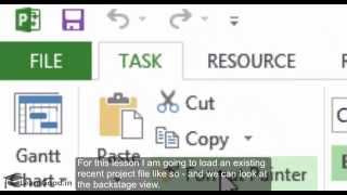 Microsoft Project 2013 Tutorial: BackStage View - Part 3 of 55