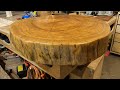 Elm wood cookie fail/ new Mirka Deros sander/ router sled demonstration