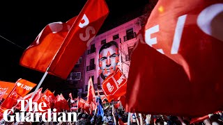 Spain's Socialist party celebrates victory despite historic gains by far-right Vox party