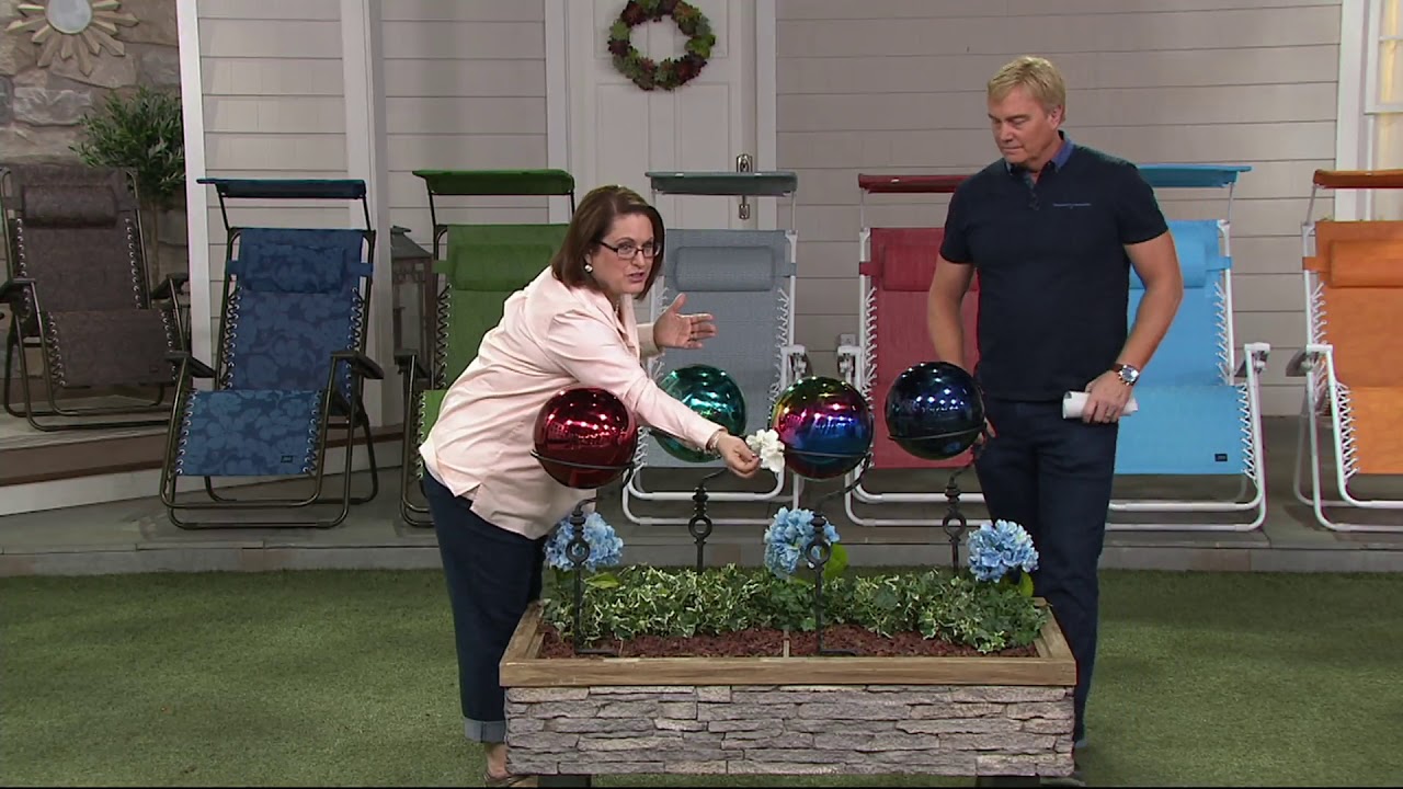 Plow & Hearth Stainless Steel Gazing Ball with Stand on QVC YouTube