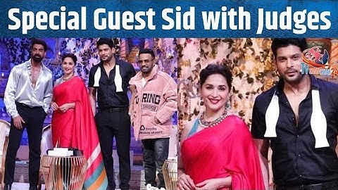 Sidharth Shukla The Special Guest with Madhuri Dixit, Tushar Kalia & Dharmesh of Dance Deewane 3