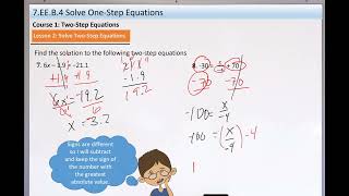 Common Core Math-7 EE B4-Solve two step equations VIDEO 2 OF 2