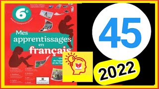 mes apprentissages en français 6 p 45✍️la lecture✍️2022