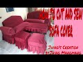 How to cut and sew sofa cover/Paano gumawa ng sofa cover