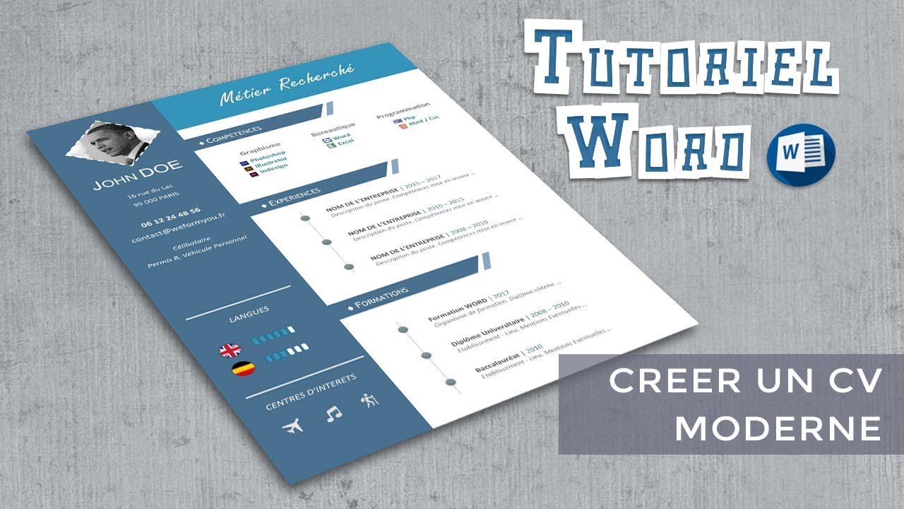 Featured image of post Modele De Cv Word Moderne Ces mod les de cv moderne fonctionnent sur toutes les versions de word depuis 2007