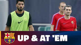 Thursday morning brought the second day of training for fc barcelona
first team, and also new coach ernesto valverde. work started at
9.30...