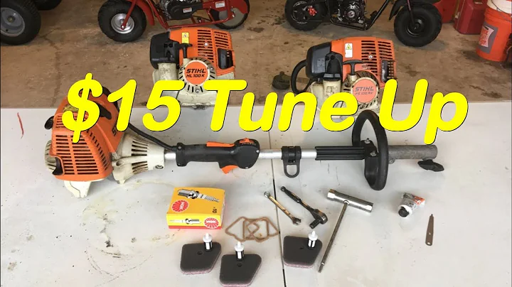 How To Do a Tune Up Stihl FS 90, 100, & 110 4 Mix Weedeater - Check Valve Clearance