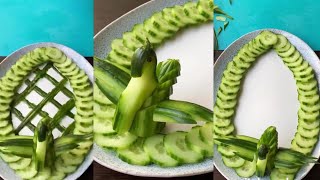 Easy Cutting Vegetables For Cucumber Decorations #Shorts