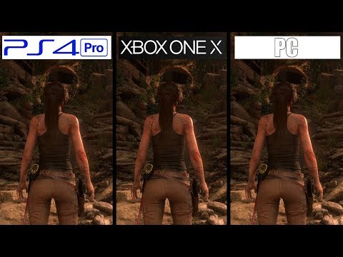 Видео: Как Rise Of The Tomb Raider на Xbox One X улучшается по сравнению с PS4 Pro