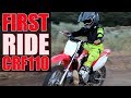 My sons first ride on 2019 honda crf110 8 years old  he loves it 