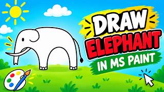 How to Draw an Elephant in MS Paint || Simple Elephant Drawing Tutorial for Beginners