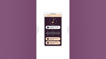 Music streaming app interface with soundwave visualizer 2D cartoon vertical animation