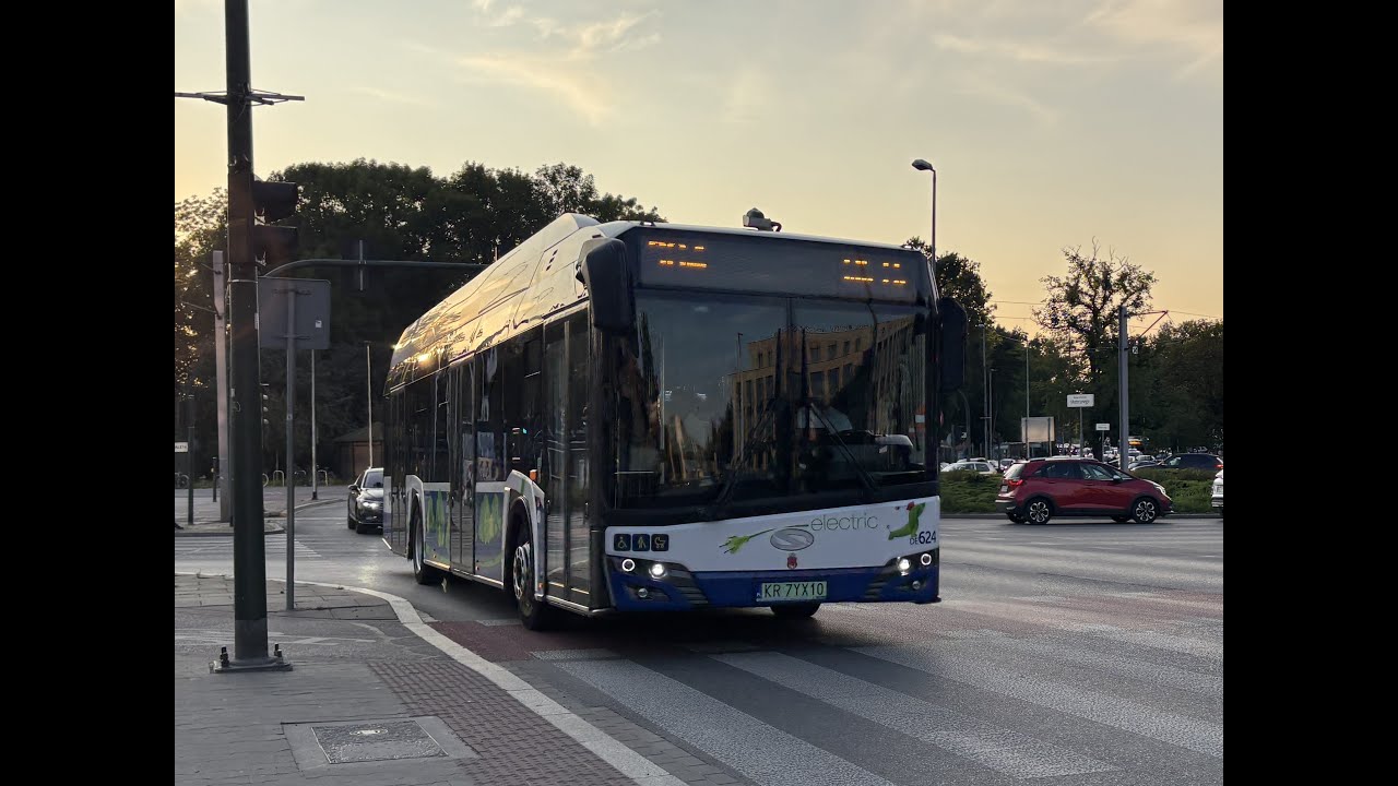 Solaris Urbino 12 electric IV #DE624 MPK Kraków linia 304 kierunek Dworzec Główny Zachód