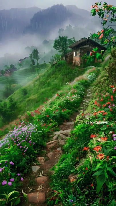 Rainy Day in a Cozy Countryside Cabin Pure Tranquility #RainyDayVibes#CozyCabin#NatureRelaxation