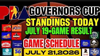 PBA STANDINGS TODAY | PBA GAME RESULTS JULY 19,2026 | PBA GAME SCHEDULE JULY 21,2026