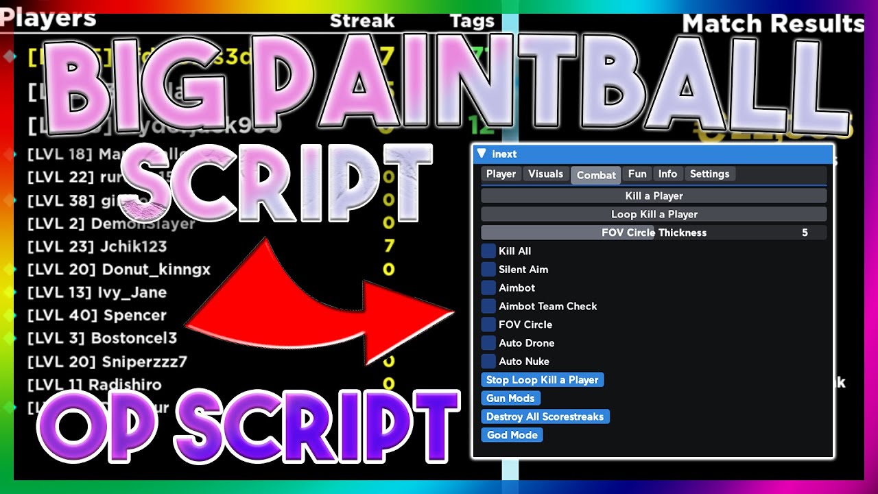 [OP] BIG Paintball Script / Hack Roblox Kill all PASTEBIN YouTube