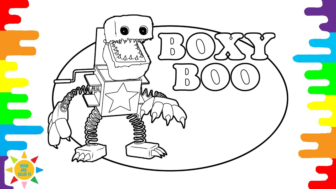 Coloring page Project Playtime : Boxy Boo 3