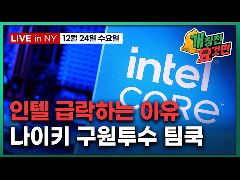[빈난새의 개장전 요것만-12월24일] "엔비디아 인텔 18A 테스트 중단" 뉴스 해설 | 일본 장기채 발행 축소 검토 | 마이크론 나이키 ASTS 스노우플레이크 UI패스 이더질라