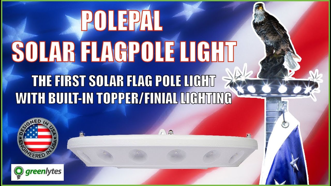 Polepal Disc Solar Light For Flagpole Flag Light Greenlytes YouTube