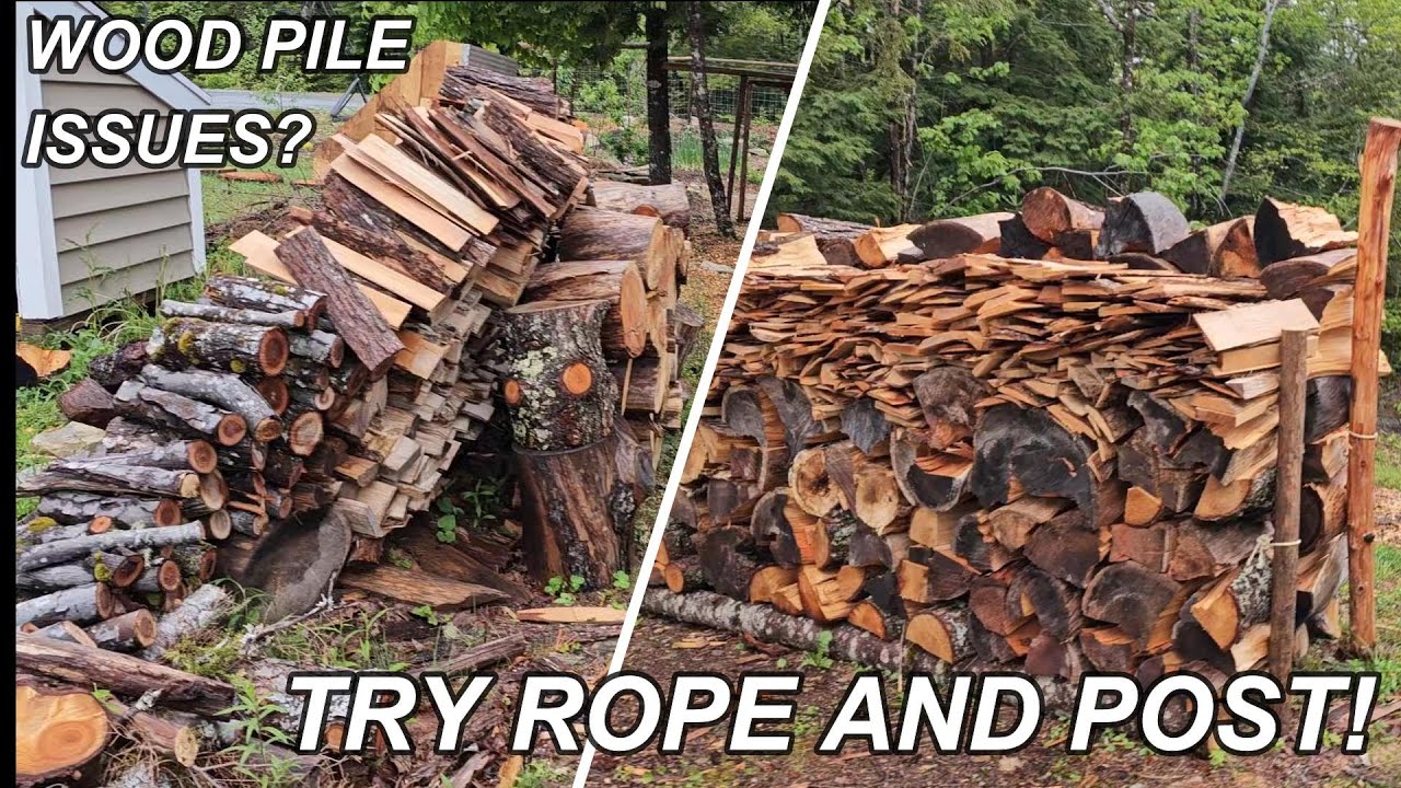 Rope and Post Wood Stacking - YouTube
