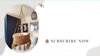 Our baby's hanging Macrame(crochet) cradle / swing /bed.