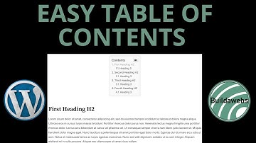 How To Use EASY TABLE OF CONTENTS In WordPress Tutorial For Beginners | Buildawebs
