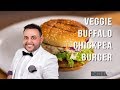 Veggie Buffalo Chickpea Burger by Chef Eddie Brik