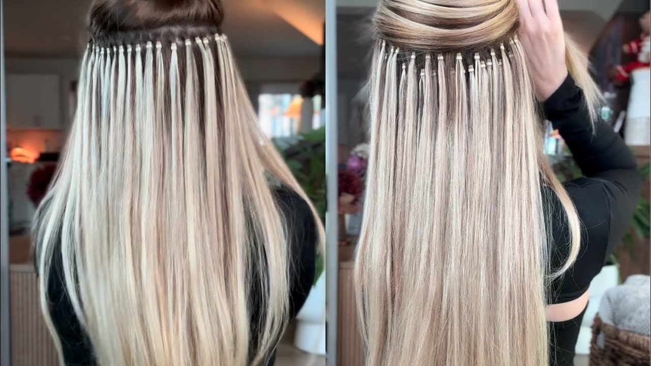 Microlink Hair Extension Installation Full Head #hairextensions # ...