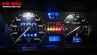 How to make car cluster dash led lights mileage vw golf 2 / jetta mk2