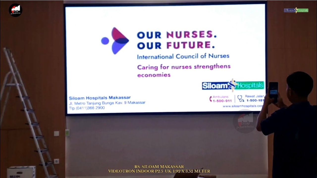 Rs. Siloam Makassar videotron indoor p2,5 uk. 1,92 x 3,52 Meter...