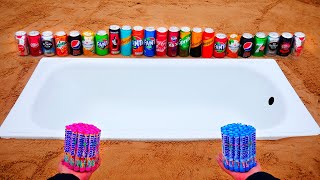 Fanta, Pepsi, Coca Cola, Sanpellegrino, Mirinda, Many Other Sodas vs Mentos in the Bath Underground