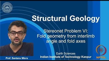 IITK NPTEL Structural Geology_LAB 07: Stereonet: Fold Geometry from interlimb angle and fold axis